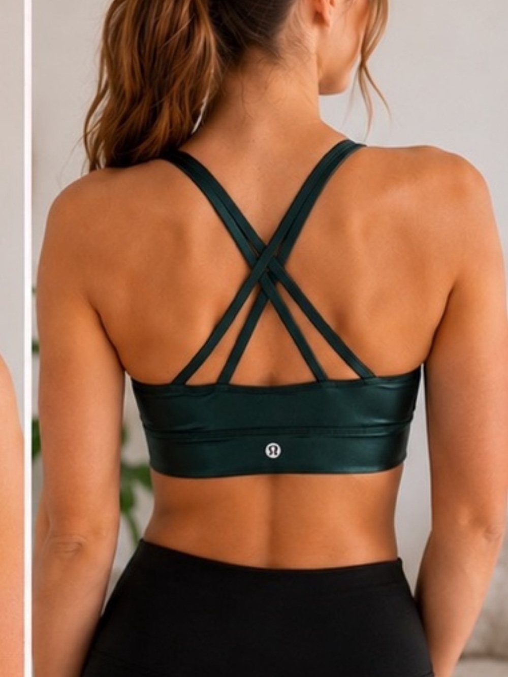 Lululemon Energy foil green emerald sports bra 8